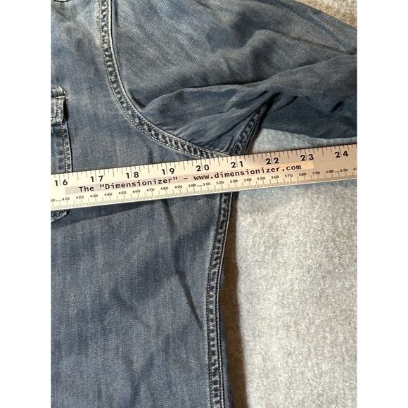 American Eagle Outfitters Jean Jacket Mens Medium Pearl Snap Vintage Fit Denim - Picture 3 of 10